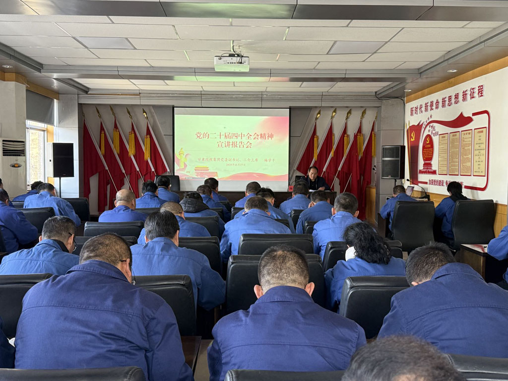甘肅國投集團黨委副書記、工會主席梅學千到星火數控公司宣講黨的二十屆四中全會精神